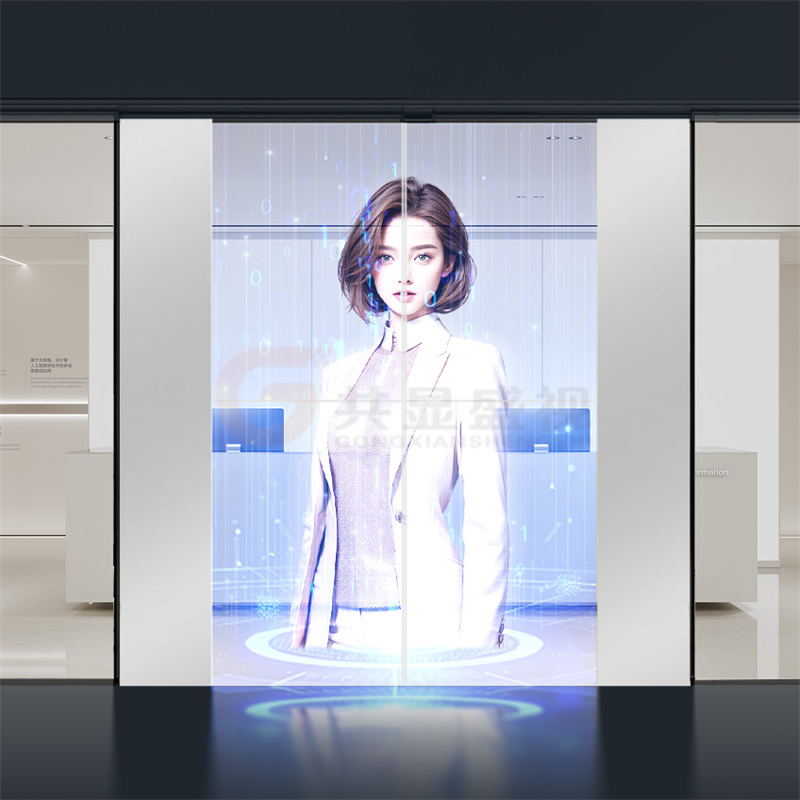 OLED滑轨屏-透明开合门
